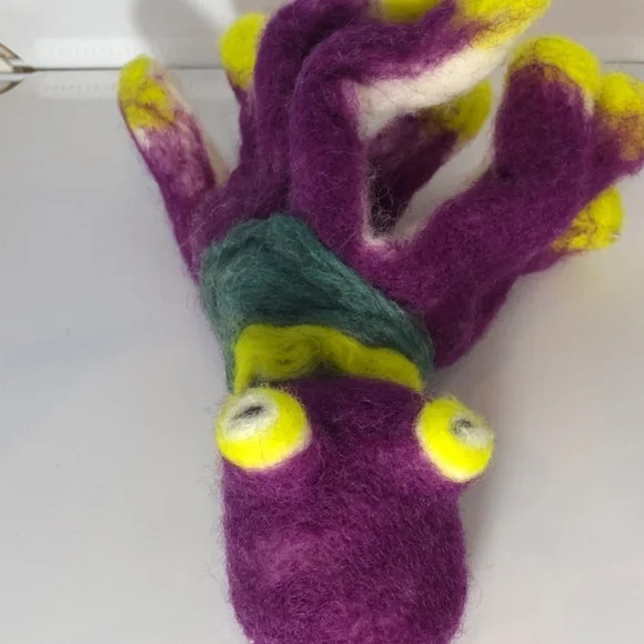 OOAK Hand-Felted purple octopus teacher art Waldorf fantasy ocean storytelling